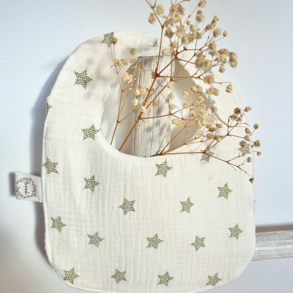 Babero Theo Baby stars verde