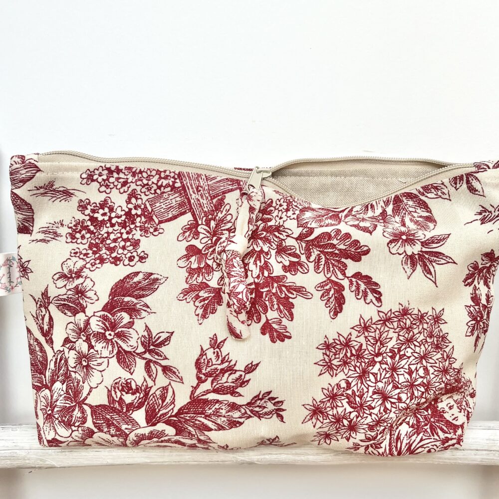 Neceser Begur Toile de Jouy burdeos