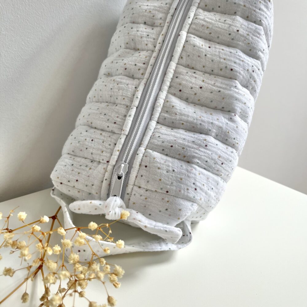 Neceser Popelin Confeti blanco