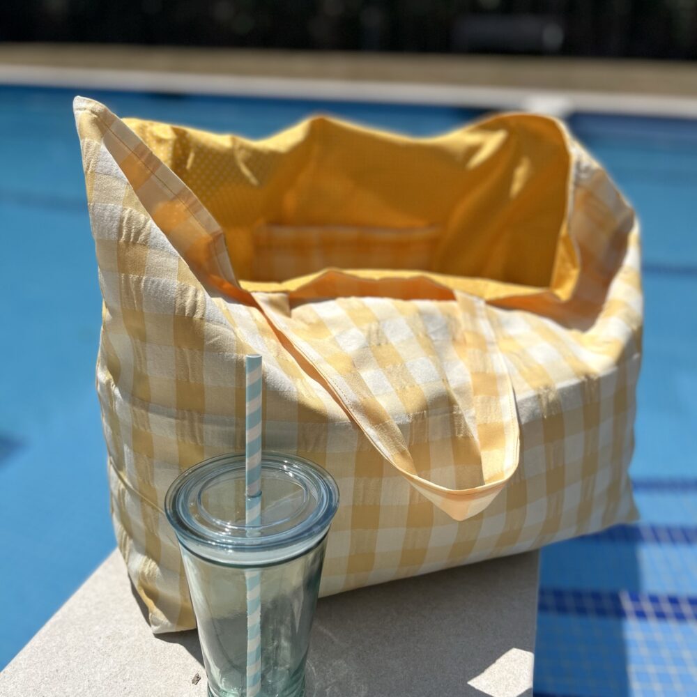 Bolsa Tossa impermeable Vichy amarillo