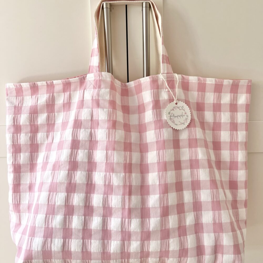 Bolsa Tossa impermeable Vichy rosa