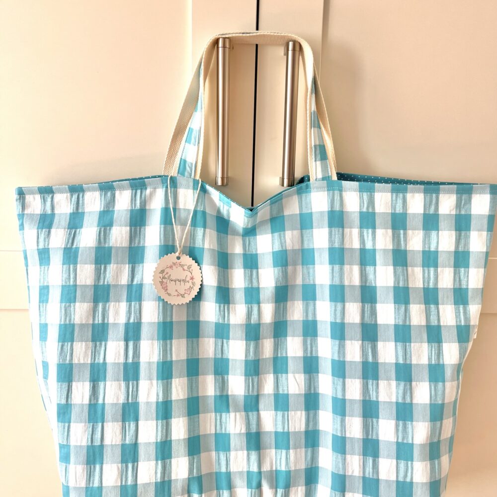 Bolsa Tossa Vichy azul turquesa