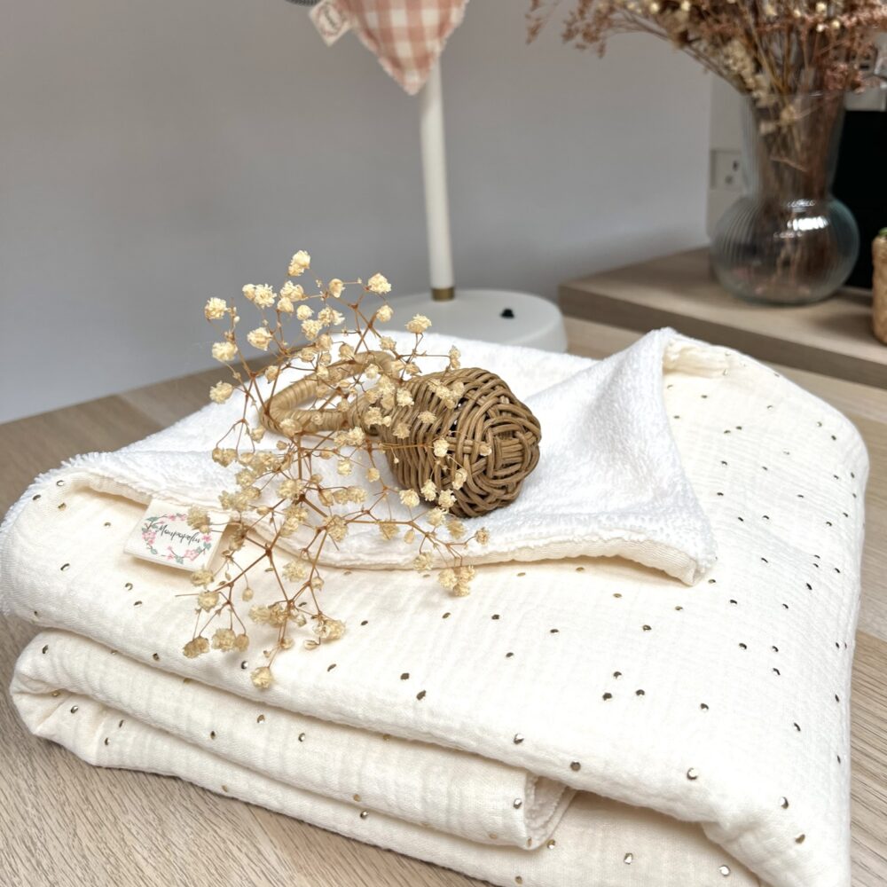 Manta Valeria Baby Glitter Marfil